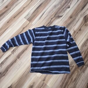 Faded Glory Kids Striped Shirt - Navy and Light Blue